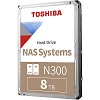 Toshiba N300 NAS 8TB 7200RPM 512MB Buffer SATA 6Gb/s 3.5" HDD
