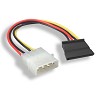 6in SATA 15-Pin Female to Molex LP4 Male Cable Adapter