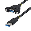 StarTech 2m Panel Mount USB 3.0 Male to Female Extension Cable