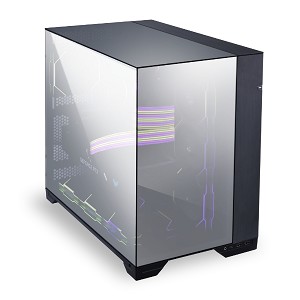 Lian Li O11 VISION Mid-Tower Case with TG Side Panel - Chrome (Black Mirror Finish)