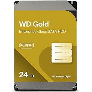 WD Gold 24TB 7200RPM 512MB Buffer SATA 6Gb/s 3.5